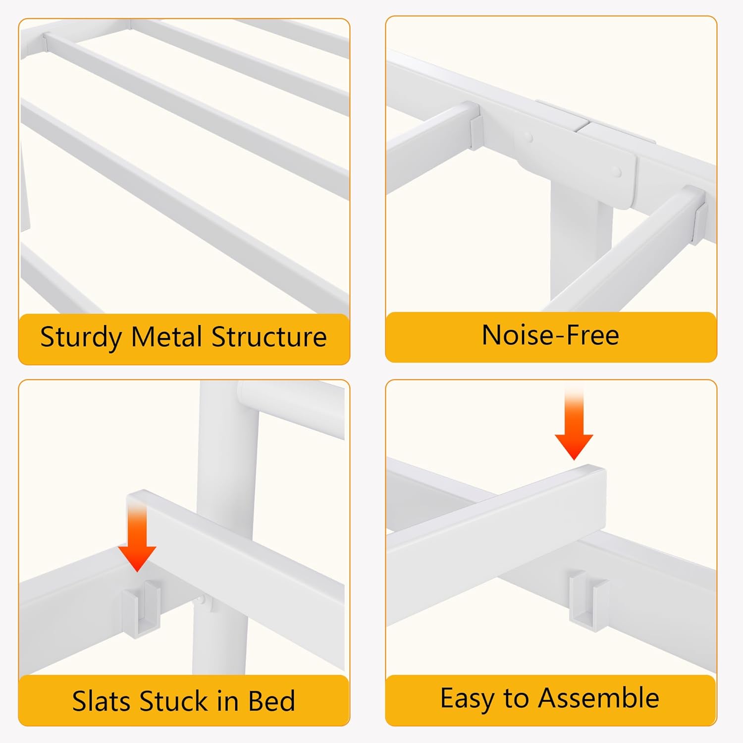 King Size Bed Frame with Headboard and Footboard,Bed Frame King Size,Metal Bed Mattress Foundation,Under Bed Storage,No Box Spring Needed