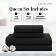 thumbnail image 3 of Casa Platino 100 Cotton Sheets Set – 4 Piece Queen Bed Sheet, Naturally Cooling Percale Weave For All Season Comfort, 15” Deep Pocket, Easy Care – Black, 3 of 8
