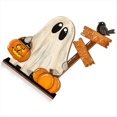 thumbnail image 2 of Decoración de Halloween de Madera con Forma de Fantasma, Cubo de Calabaza y Letrero - Decoración Festiva para el Hogar (2 Piezas), 2 of 5