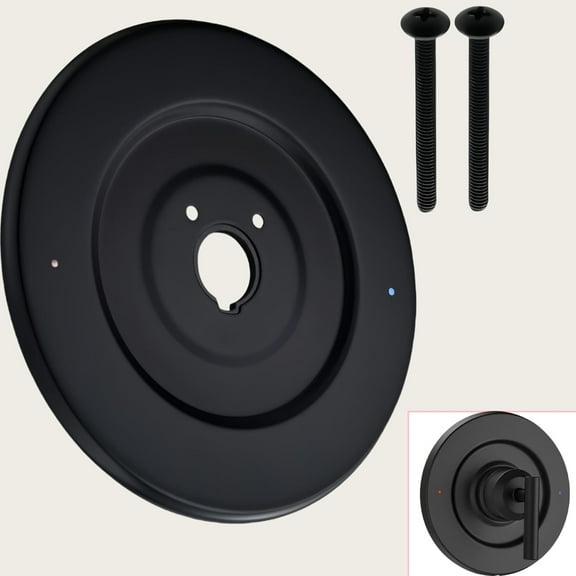 Chateau Escutcheon Plate Replacement Moen - Matte Black 16090 Compatible Cover Plate for One-Handle Tub/Shower Faucets - Fits Moen 16090 Series