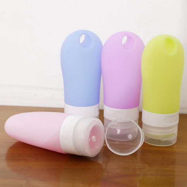 4x portátil vacío para productos de limpieza de aceites esenciales para aeropuerto - 60ml Colco Botellas de viaje vacías