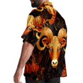 thumbnail image 3 of Aries Constellation Men's Short Sleeve Button Down Hawaiian Beach Printed Casual Shirts, 3 of 6