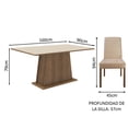 thumbnail image 3 of Juego de Comedor Madesa Flavia Mesa con Tablero de Madera y 4 Sillas Marrón Crema Imperial, 3 of 11