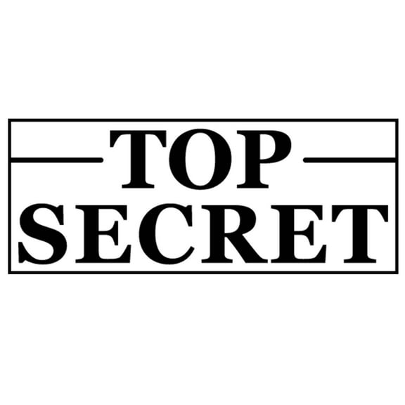 Printtoo Top Secret Self Inking Rubber Stamp Pre-Inked Office Stamp- Home Office Business Stationery, 47 x 20 mm Black