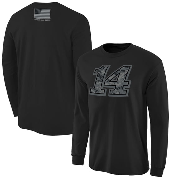 Men's Black Tony Stewart Digi Camo Battallion Long Sleeve T-Shirt