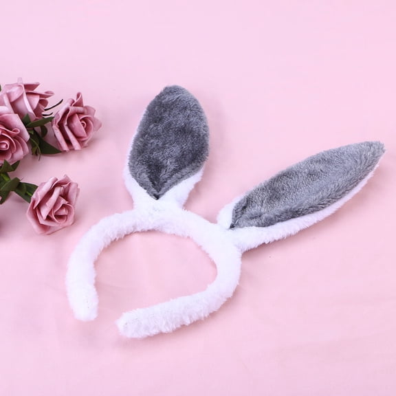 WRISTBIQUE White Plush Ears Hairbands Soft Fleece Headband for Fashion Decor