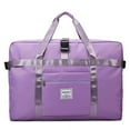 thumbnail image 2 of Loyerfyivos 24" Weekender Bags for Women,Travel Duffle Bags Carry on Gym Tote Bag, Overnight Bag with Wet Dry Pocket/Front Phone Pocket/Trolley Sleeve Pocket for Travel, Airline Approved,Purple, 2 of 7