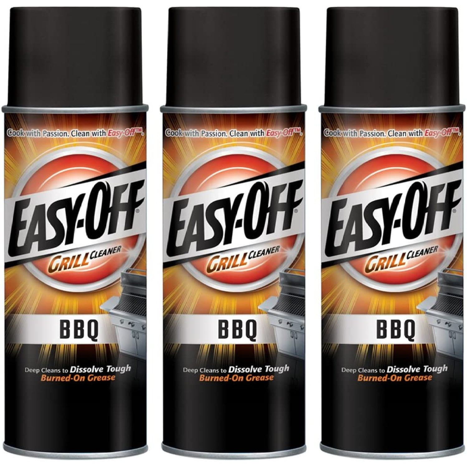 EasyOff BBQ Grill Cleaner, 14.5 oz Can (Pack of 3)