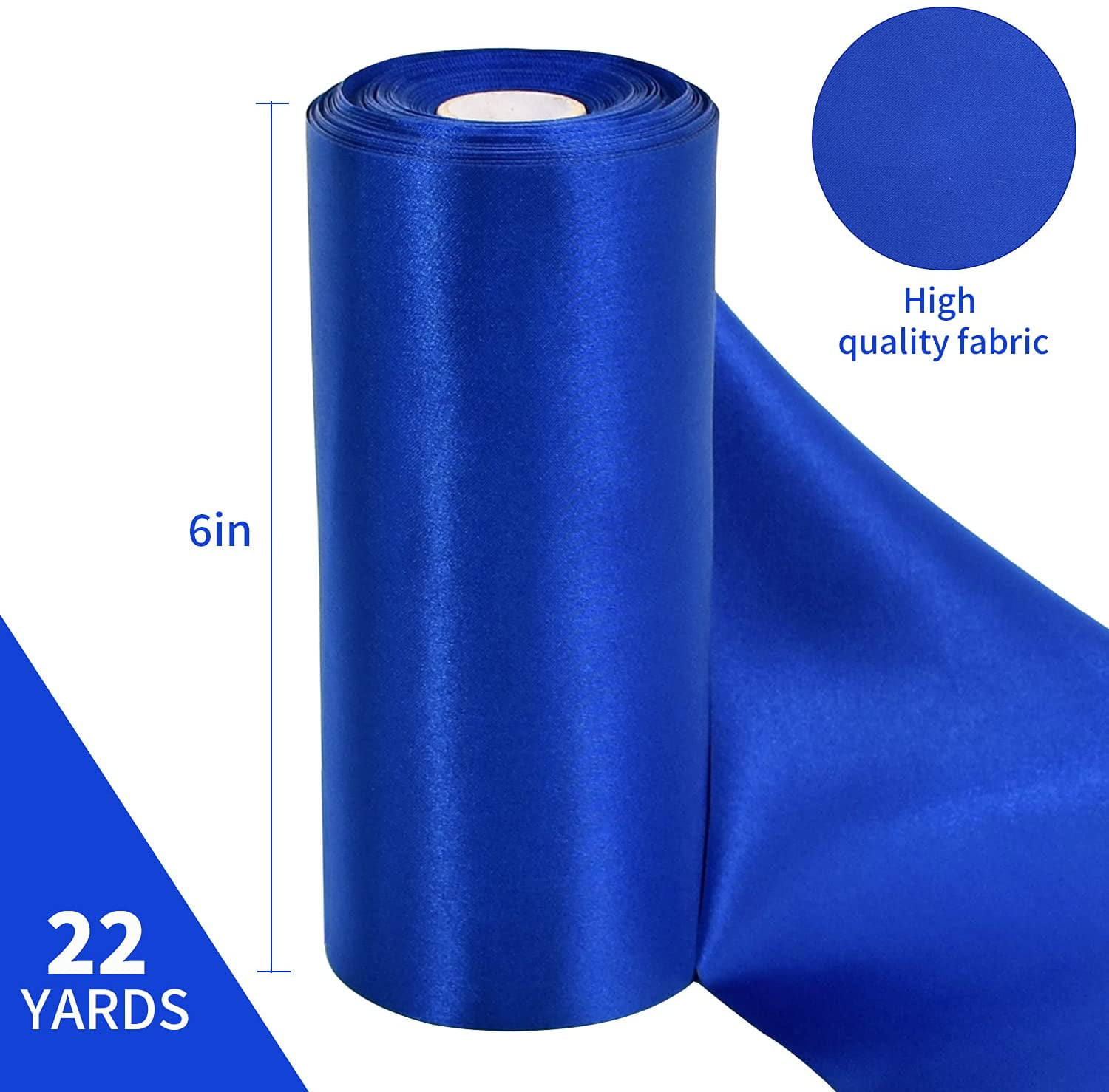  Ribbli Cobalt Blue Satin Ribbon 4 Inch Wide Dark Blue Ribbon  for Wedding Chair Sash Grand Opening Ceremony Big Bows Gift Wrapping Floral  Crafts Cake Decor-Double Faced Satin Continuous 10 Yards
