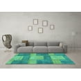thumbnail image 3 of Ahgly Company Indoor Rectangle Patchwork Turquoise Blue Transitional Area Rugs, 7' x 9', 3 of 4