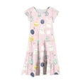 thumbnail image 4 of Fjofpr Girls Clothes under $10 Girls' Summer Easter Print Short Sleeve Ruffled Pockets Round-Neck Printed Dress For Kids（6-15Years）, 4 of 5