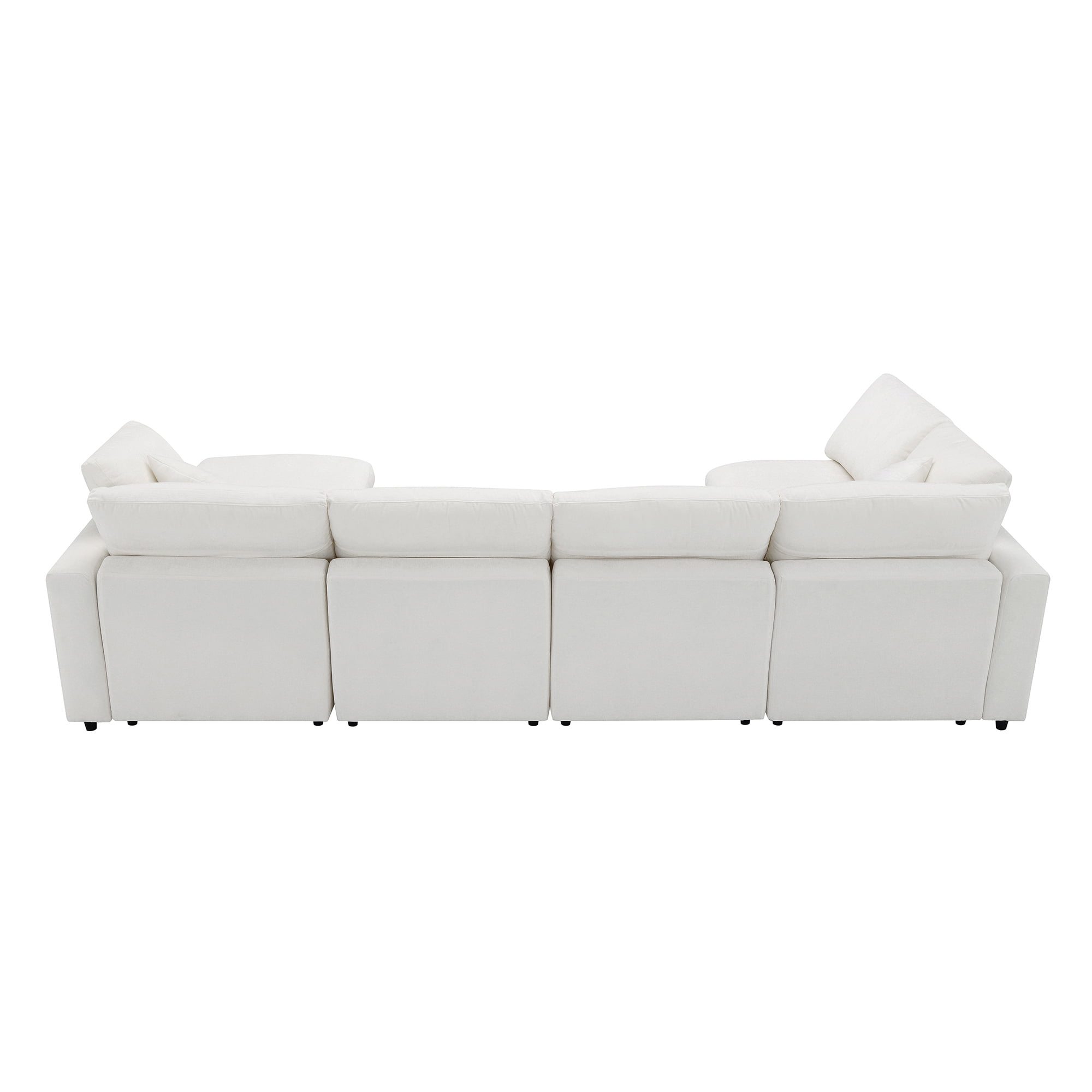 MAYEERTY 130x65" Modern Modular Cloud Sofa Bed - 6-Seat Chenille U-Shaped Sleeper with Ottoman, Free Combination for Living Room/Apartment, 3 Colors
