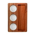 thumbnail image 1 of Tabla de quesos Plato para aperitivos con 3 cuencos redondos Bandeja decorativa de madera de acacia Bandeja para servir queso Aperitivo, 1 of 9