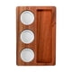 thumbnail image 1 of Bandeja para servir de madera de acacia con plato occidental y 3 cuencos redondos, plato resistente para aperitivos, salsas, galletas y sándwiches, 1 of 9
