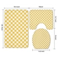 thumbnail image 3 of Yellow White Checkerboard Checkered Pattern Bathroom Rugs Sets 3 Piece,Toilet Cover Set,Absorbent Non Slip Bathroom Mats Sets with U-Shaped Contour Rug Toilet Rug Set, 3 of 5