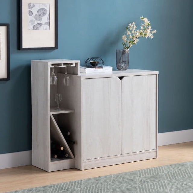 Solid Oak Wine Display Cabinet for Home Bar/Restaurant (Natural Oak Finish)