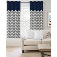 thumbnail image 3 of Blackout Curtains for Bedroom, Gray Geometric Black Room Darkening Window Drapes for Living Room, Modern Abstract Art Striped Thermal Insulated Grommet Curtains, 42x84 inch, 2 Panels, 3 of 9