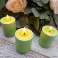 thumbnail image 2 of Elyon Tableware® 18 Green Colored Unscented Wax Votive Candles in Glass Holder, 24 Hours Burn Time, 2 of 5