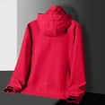 thumbnail image 3 of Hiking Waterproof Jackets Women Long Sleeve Zipper Hooded Outdoor Jackets Windbreaker Casual Fashion Jacket Outwear Red, L, 3 of 4