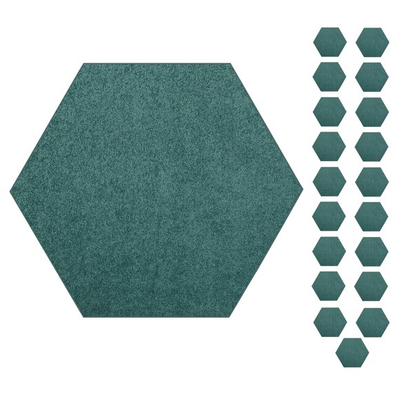 Furnish My Place Modern Plush Solid Teal Color Rug - Pets and Kids Friendly Rug, Indoor/Outdoor Mat, Area Rugs Great for Kids, Pets, Event, Wedding, Living Room, Made in USA, 2' Hexagon - Set of 20