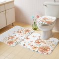 thumbnail image 4 of Peony Butterfly Bathroom Rugs Set Watercolor Rustic Plant Non Slip Absorbent Soft Bath Mats 3 Piece Set with Bathroom Rug, U-Shaped Floor Mat, Toilet Seat Cover Small Size, 4 of 9