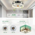 thumbnail image 4 of BayDay 13" Ceiling Fan with LED Light & Remote, Modern Bladeless Flush Mount Fan, Stepless Dimming, 3-Color Temperature, Quiet, Easy Install for Bedroom, Kids Room, Study, Black, 4 of 5