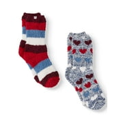 EV1 from Ellen DeGeneres 2 Pairs Hearts & Stripes Crew Cozy Socks