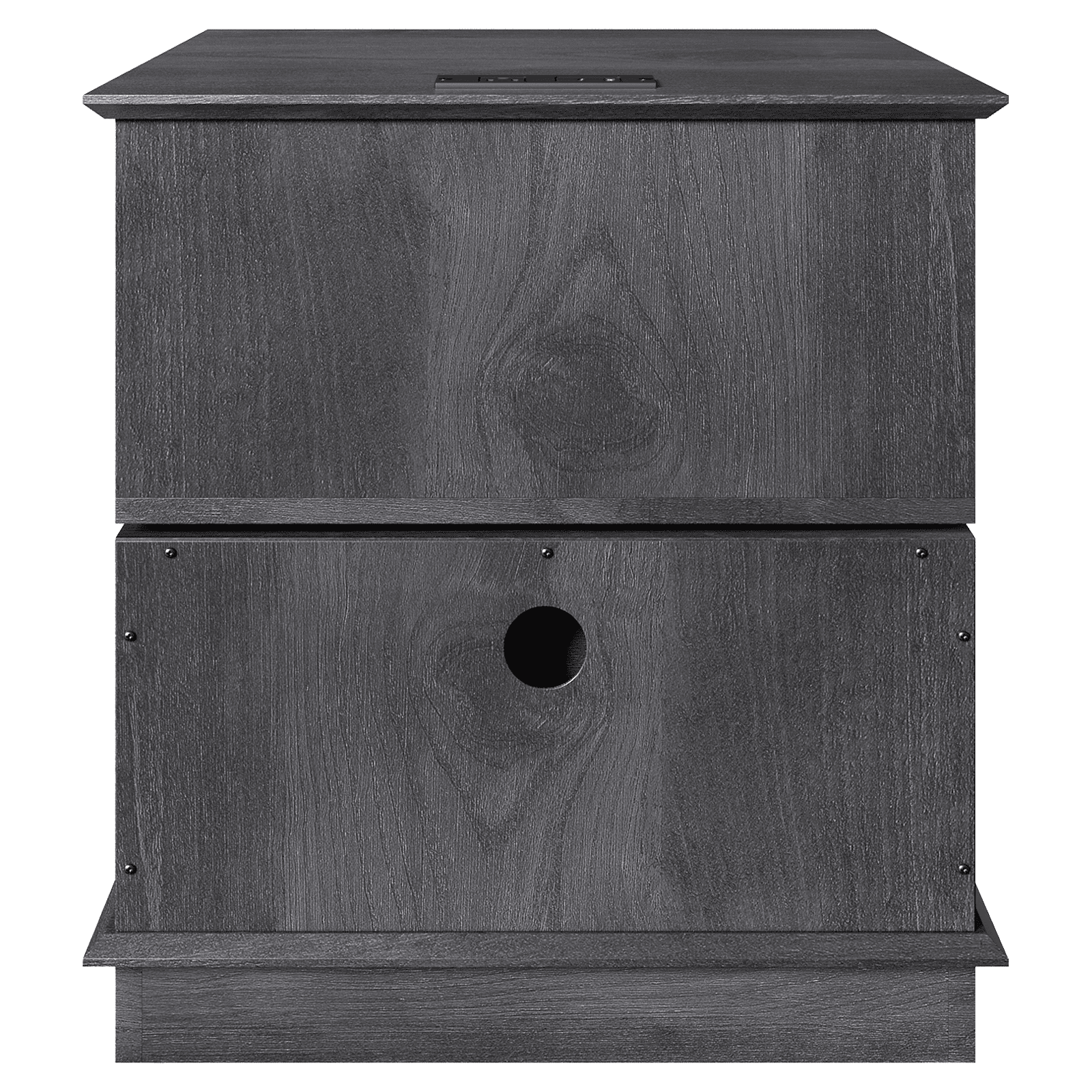 REDAYFUR Rotating End Table with 13" Electric Fireplace Screens, Side Table with Fast Charging Station, 1400W Fireplace Wooden Side Table for Living Room|Bedroom|Office, Dark Gray