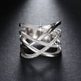 thumbnail image 3 of Infinity Ring for Women Crisscross Micro Pave Cz White Gold Plated Ginger Lyne Collection, 3 of 5