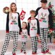 thumbnail image 3 of Pijamas familiares a juego de Navidad, conjuntos de pijamas a cuadros blancos y negros de Julio, ciervos navideños en julio, 3 of 4