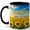 Black, variant on Sunshine Sunflower Field 11oz Ceramic Mug, Bright Nature Coffee Cup