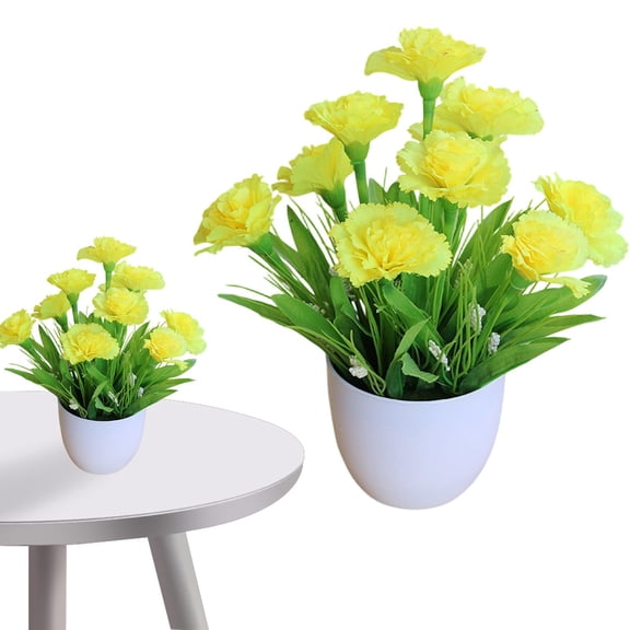 FENGGHAO Mothers Day Artificial Carnation Bouquet Potted Plant Realistic Silk Flowers UV Resistant Bendable Stems Home Decor Wedding Centerpiece