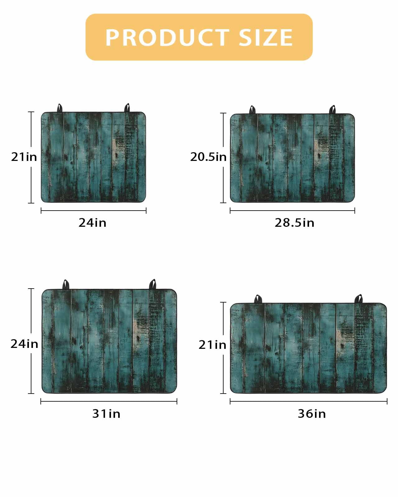 nqOlkjepod Large Induction Cooktop Protector Mat 24"x21", Teal Wood Print Stove Top Covers for Electric Stove, Farmhouse Vintage Shabby Plank Stove Burner Cover Mats, Glass Top Stove Cover