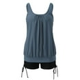 thumbnail image 5 of SKSloeg Girls Tankini Swimsuit Push Up Strappy Two Piece Tummy Control Modest Tankini Top with Boy Shorts Gray XL, 5 of 7