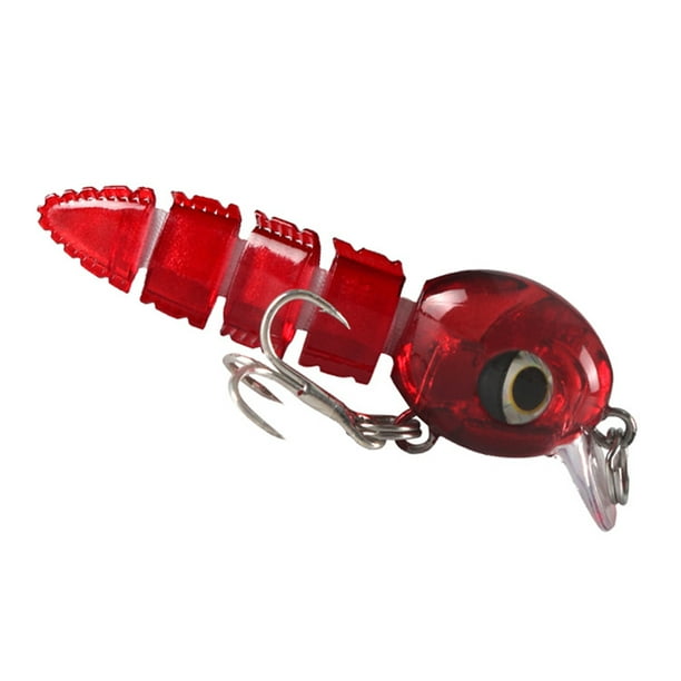 EDTara Lure Bait 5.5cm/4g Mini Sinking Multi Jointed Bionic Red Worm Hard  Bait For Saltwater Freshwater Fishing 