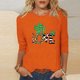 thumbnail image 1 of TaTaai Women Loose Black Top St. Patrick's Print Crew Neck 3/4 Sleeve Fashion Tee Ladies Spring Daily Wear Soft Comfortable Non-See-Through No Fading Stylish Top Gift, 1 of 7