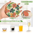 thumbnail image 2 of Yayeee 6 PCS Drink Coasters with Holder Set Woven Absorbent Round Tabletop Hot Pad, White Clover Pattern, 2 of 7