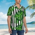 thumbnail image 5 of Balery Palm Greenery Print Men's Hawaiian Shirts Short Sleeve Beach Shirt Relaxed Fit Vacation Button Down Shirts-Small, 5 of 9