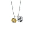 thumbnail image 2 of Delight Jewelry Goldtone Large Rope with Cross Spinner Silvertone Script Initial Disc - Y - Charm Necklace, 20"+3", 2 of 4