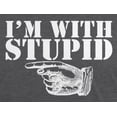 thumbnail image 4 of Old Glory Mens I'm With Stupid Right Funny Short Sleeve Graphic T Shirt, 4 of 6