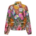 thumbnail image 5 of Jackets for Women Winter Coat Jackets Flannel Stand Collar Jacket(Whimsical Floral Sun Butterfly Dream,Size:S-4XL), 5 of 7