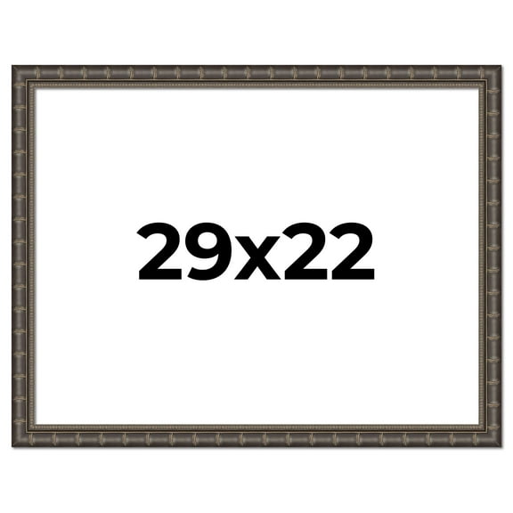 29x22 Frame Black Bamboo Solid Wood Picture Frame Width 1.5 Inches | Interior Frame Depth 0.5