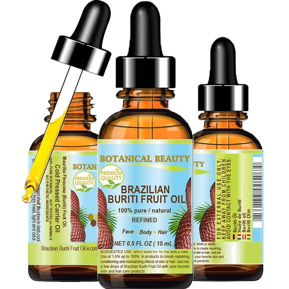 Aceite portador Botanical Beauty, aceite de fruta de burití, 15 ml, 100% puro