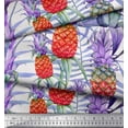 thumbnail image 2 of Soimoi Rayon Fabric Leaves & Pine Fruits Printed Craft Fabric by The Yard 56 Inch Wide, 2 of 3