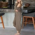 thumbnail image 3 of Women Pajamas Set Fall Winter Home Outfits Set 3 Piece Loungewear Set Vest Pants Cardigan Set, 3 of 5