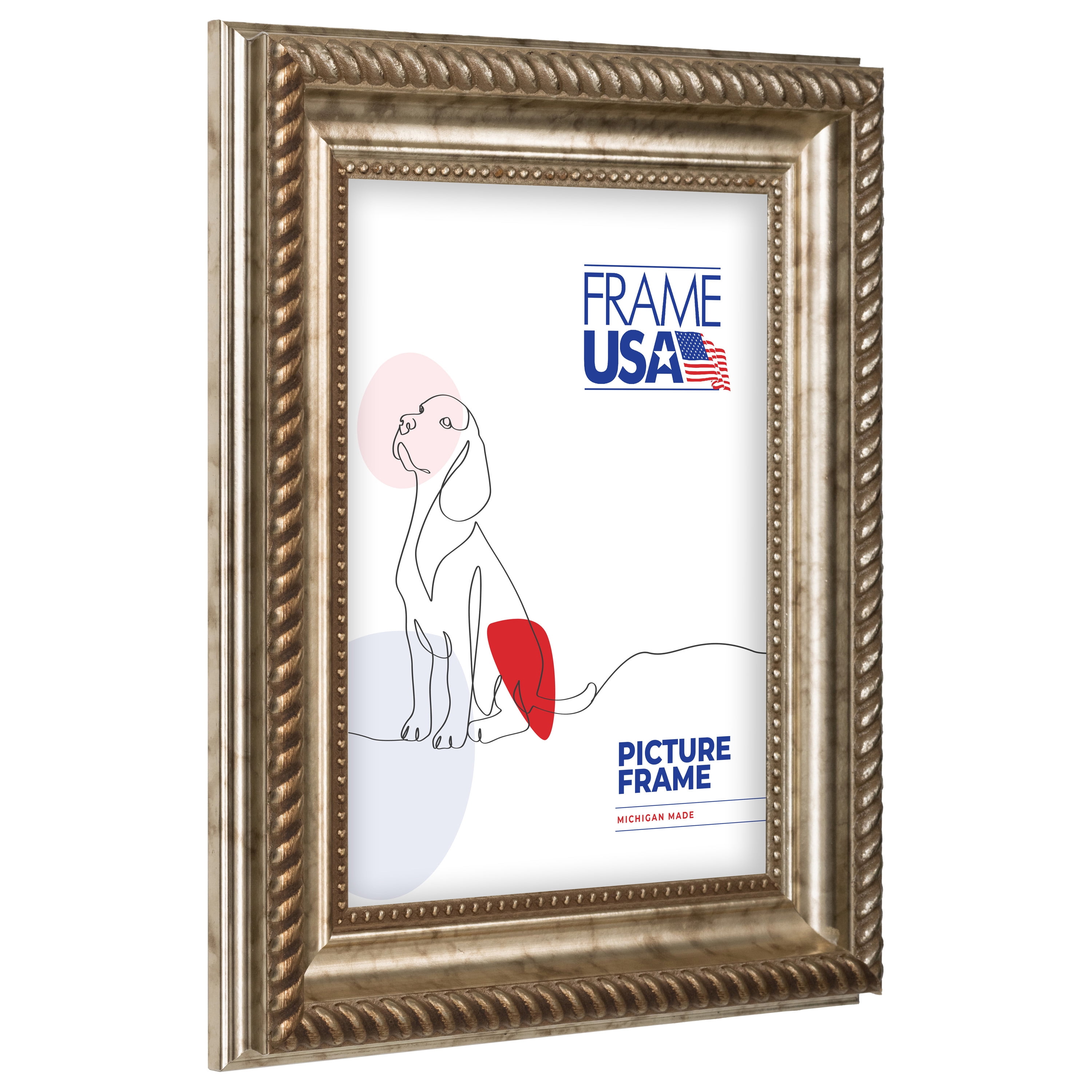 18x24 Picture Frame – Silver Napolean Style 21178-901, 2 Inch MDF Moulding, Includes Plexiglass and Backing –&nbsp;Wall Display Frame for Art, Posters, or Photos – Frame USA