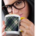thumbnail image 2 of 3drose, Blue Watch Plaid, 15oz Two-tone Yellow Mug, 2 of 6