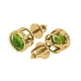 thumbnail image 2 of 2 ct Screw-Back Stud Earrings for Women | 6.5mm Round Cut Natural Peridot | 18K Yellow Gold, 2 of 5
