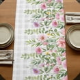 thumbnail image 5 of Table Runners 90 Inches Long Dress Scarves, Colorful Flowers Farmhouse Coffee/Dining/Kitchen Table Runner for Living Room, Spring Floral Leaves Botanical Gray Plaid 13x90 Inch, 5 of 9