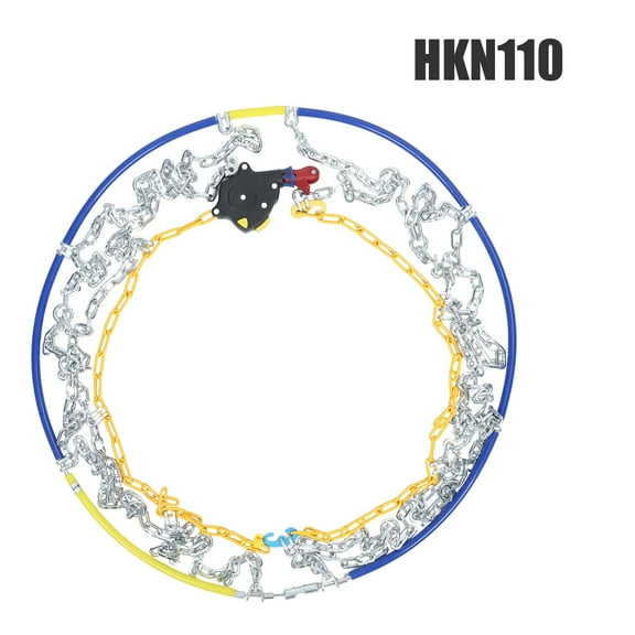 Skymirror 2Pcs Portable Snow Tire Chains, Auto Fixing 1 Min Quick Fit Easy Installation Tire Chains, Universal Emergency Tire Traction Chains for Passenger Car, Pickup Trucks, SUV